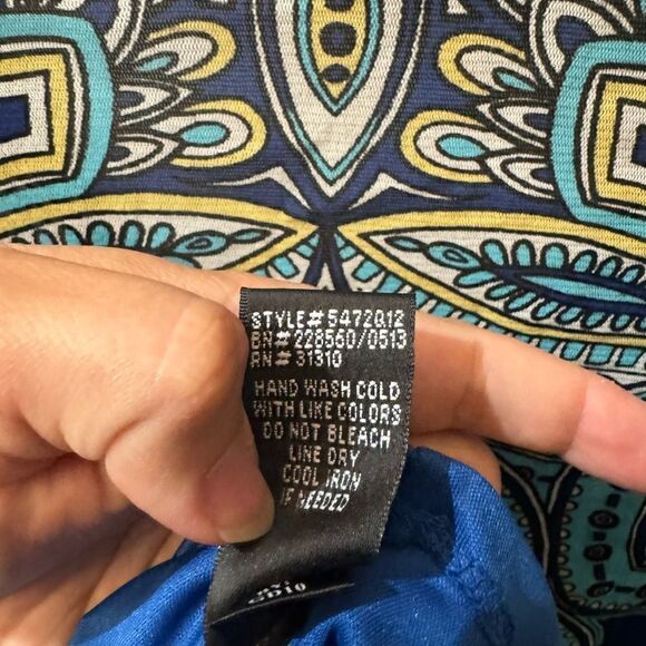 INC International Concepts Women beaded Boho Blouse with underslip  Petite XL - Picture 8 of 10